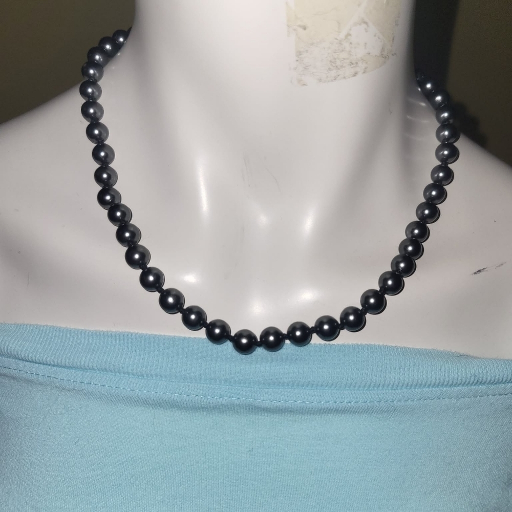 Vintage Grey Faux Pearl Necklace